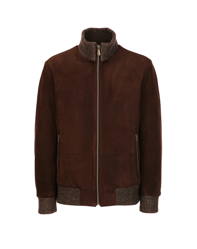 닥스 남성 [LEATHER] 다크브라운 베이비 카프스킨 구스다운 점퍼 진한 브라운 착용컷