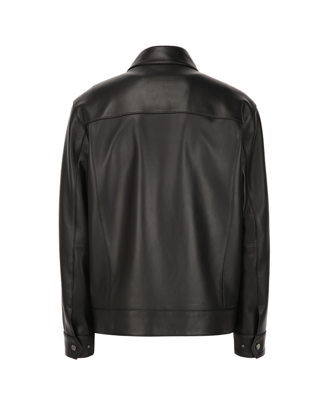 닥스 남성 [LEATHER] 블랙 램 가죽 점퍼 착용컷