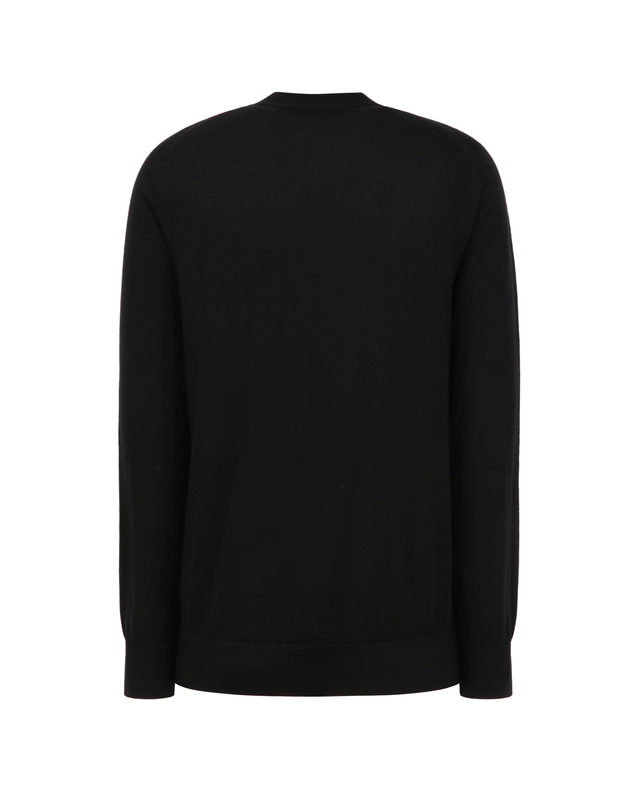 닥스 남성 블랙 플레인 라운드넥 스웨터 착용컷