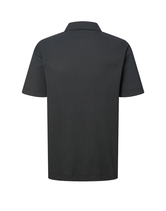닥스 남성 [IMPORTED FABRIC] 다크그린 플리츠 반팔 카라티셔츠 진한 초록 착용컷