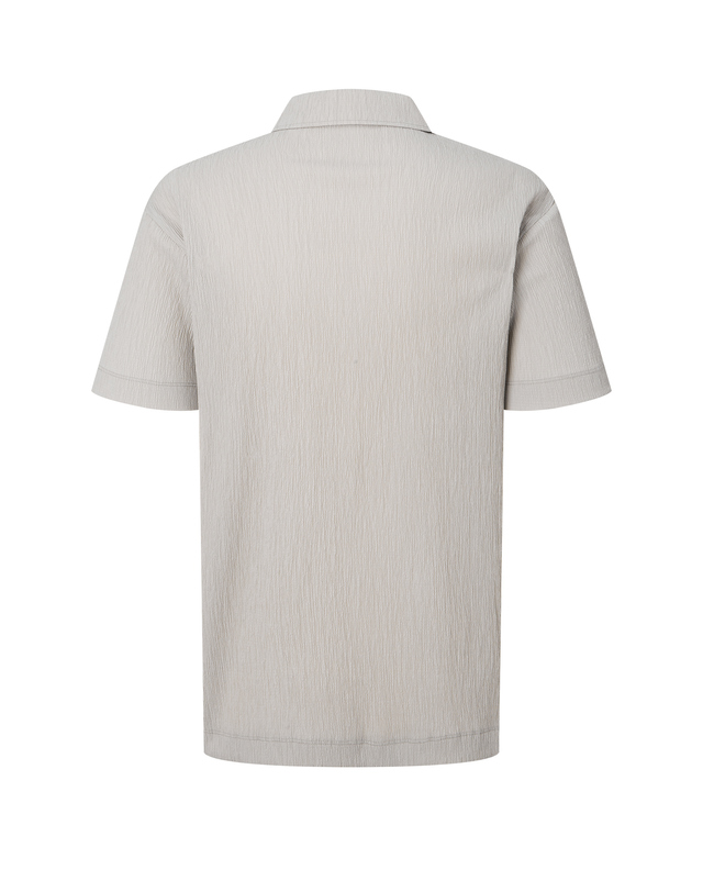 닥스 남성 [IMPORTED FABRIC] 라이트그레이 플리츠 반팔 카라티셔츠 밝은 그레이 착용컷