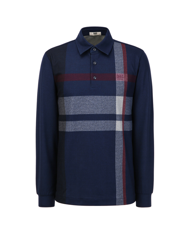 닥스 남성 네이비 체크 카라 티셔츠 착용컷
