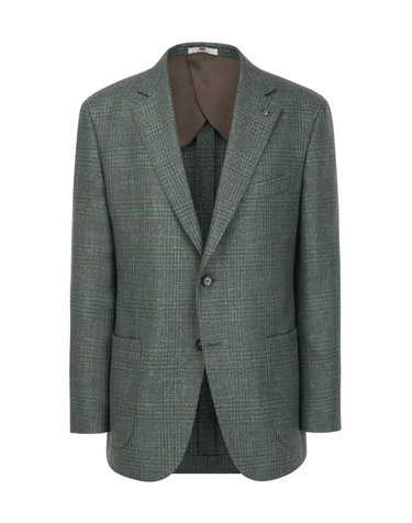 [OBS] [LORO PIANA] 그린 울실크린넨 섀도체크 자켓