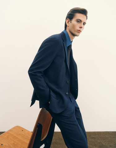[백화점BEST][LORO PIANA 원단] 다크네이비 울100% 멜란지 셋업 자켓