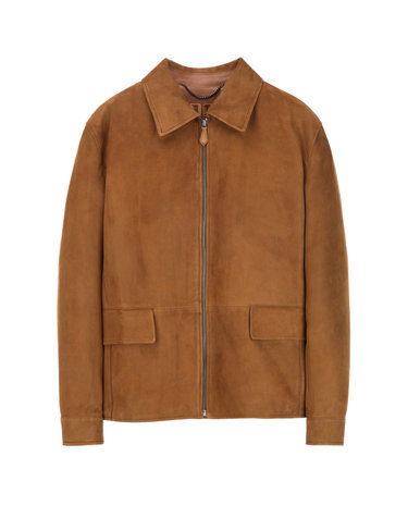 [LEATHER] 카멜 누벅 블루종 점퍼
