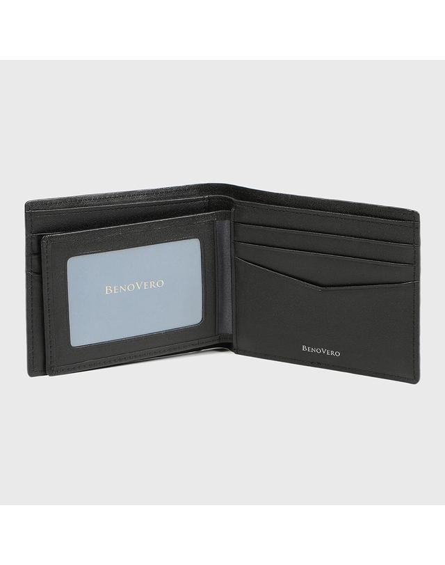 베노베로 [베노베로] 알렉스 소프트 엠보 소가죽 반지갑 Billfold Wallet 9cc black (BKG1ACP2201K1) 착용컷