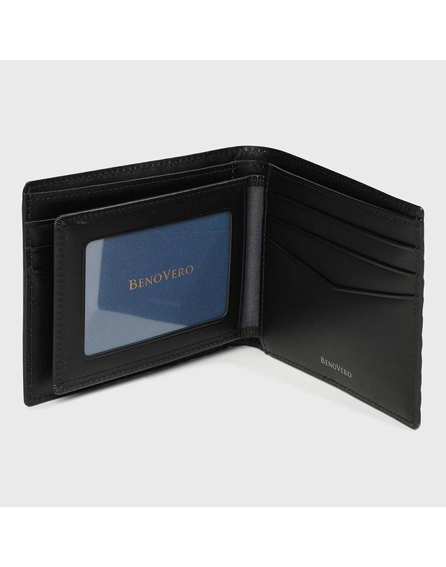 베노베로 [베노베로] 에드가 체스 소가죽 반지갑 Billfold Wallet 9cc black (BKG1ACP2221K1) 착용컷