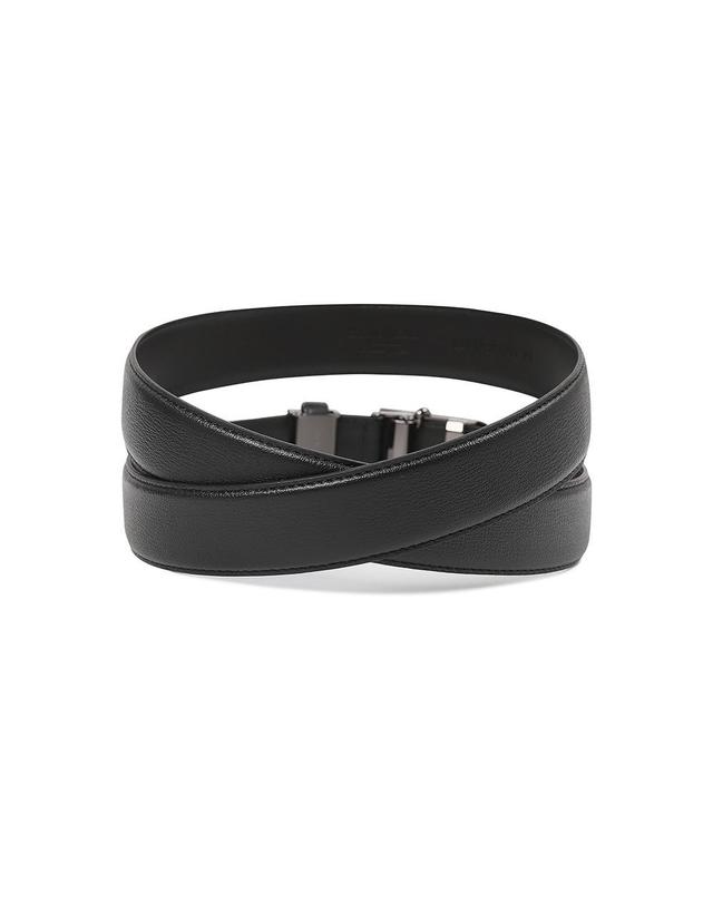 베노베로 [베노베로] 더비엠보 흑유광 흑사틴 자동벨트 BLACK (BLF1ACB1101K1) 착용컷