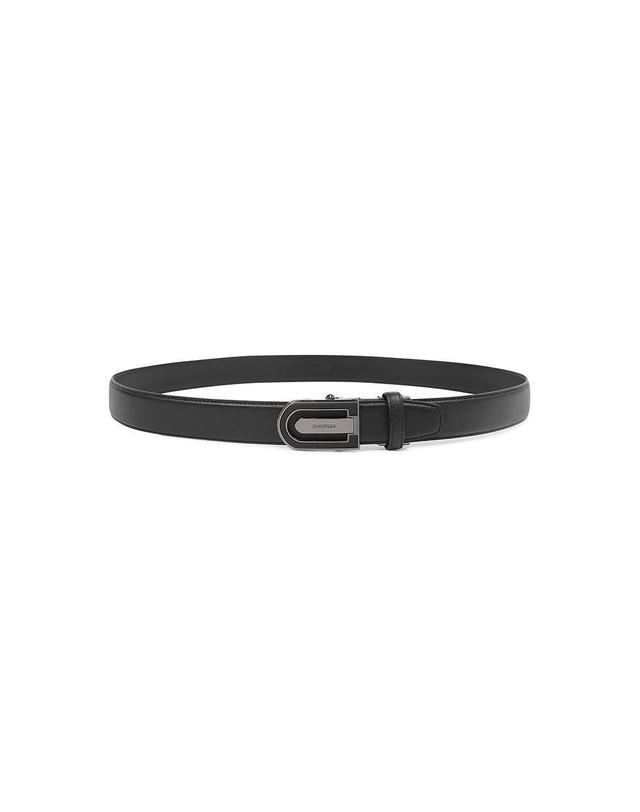 베노베로 [베노베로] 더비엠보 흑유광 흑사틴 자동벨트 BLACK (BLF1ACB1101K1) 착용컷