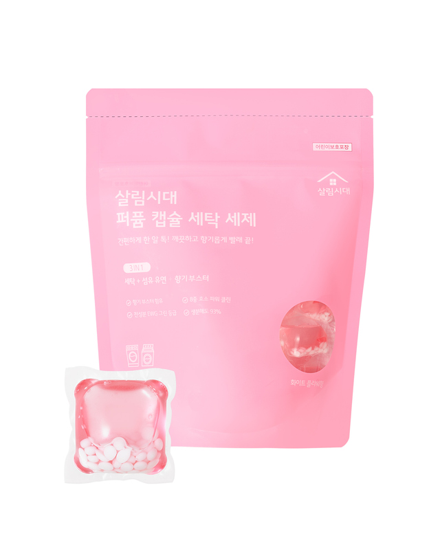 살림시대 퍼퓸 캡슐 세탁세제(12세트) /정전기방지 캡슐세제 향기케어 착용컷