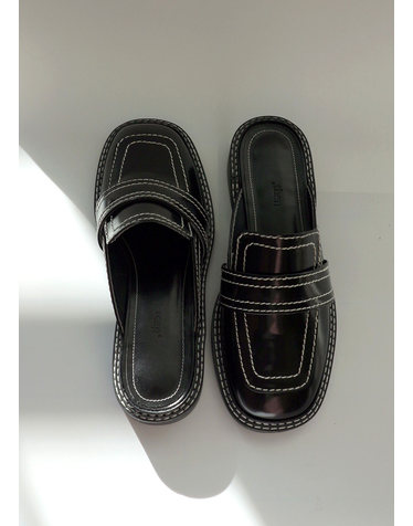 then stitch bloafer / black
