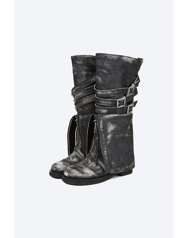 Roa Fold Boots / black beige