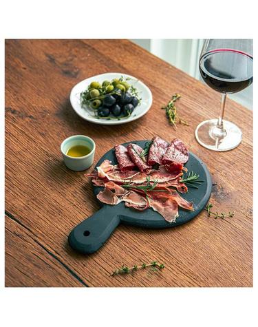 [모노뜨] 시리 대리석 원형 핸들도마 (블랙)