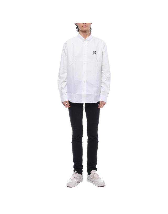 메종 키츠네 24SS 남성 컨투어 폭스헤드 셔츠 (MM00410WC2010 P100 24S) 착용컷