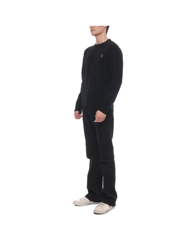 메종 키츠네 24FW 남성 볼드 폭스헤드 패치 울 니트 (NM00805KT1006 P199 24F) 착용컷