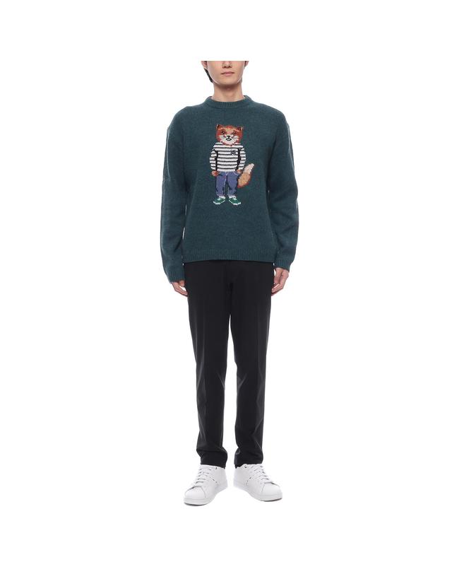 메종 키츠네 24FW 남성 드레스드 폭스 울 니트 (NM00809KH0002 P379 24F) 착용컷
