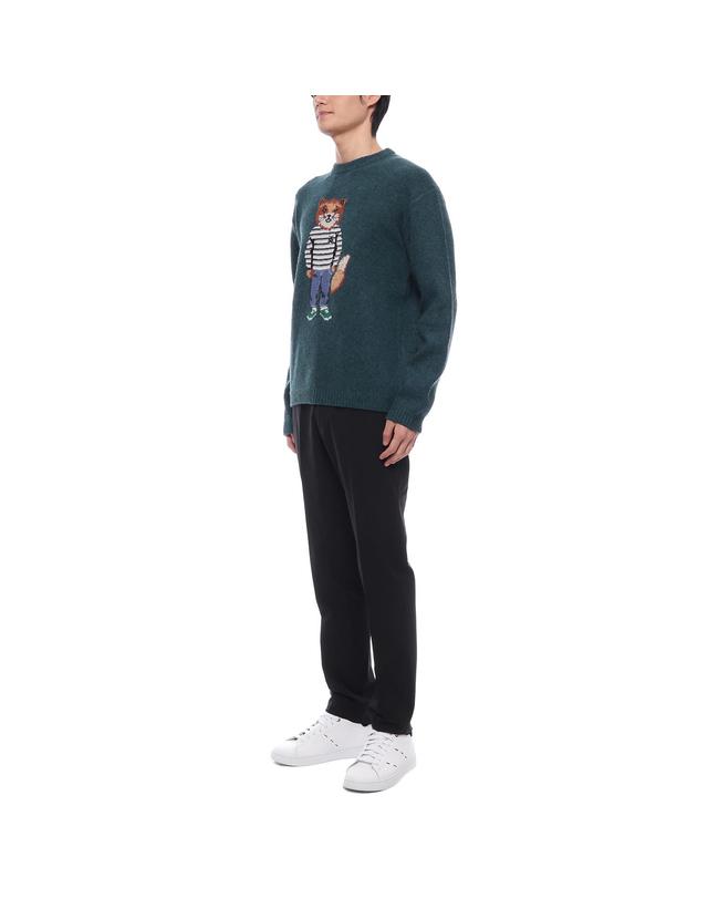 메종 키츠네 24FW 남성 드레스드 폭스 울 니트 (NM00809KH0002 P379 24F) 착용컷
