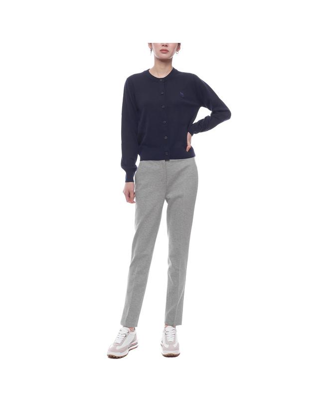 메종 키츠네 25SS 여성 볼드 폭스헤드 패치 가디건 (MW00508KT1036 P476 25S) 착용컷