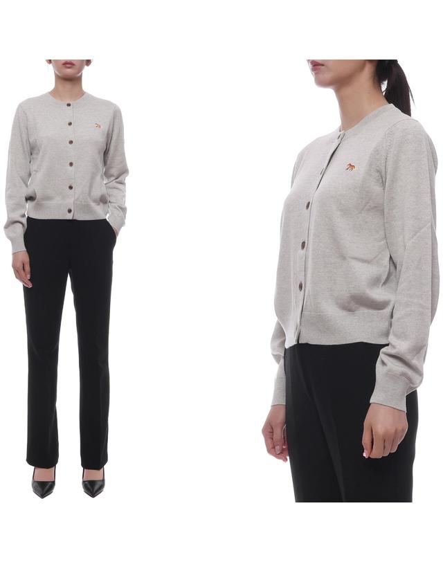 메종 키츠네 25FW 여성 베이비 폭스 울 가디건 (PW00502KT1181 H120 25F) 착용컷