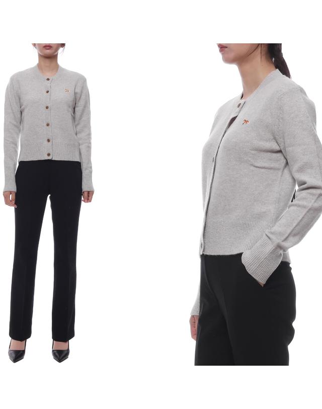 메종 키츠네 25FW 여성 베이비 폭스 울 가디건 (PW00506KT1006 H120 25F) 착용컷