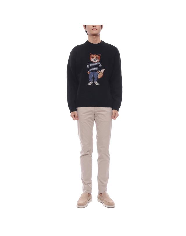 메종 키츠네 25FW 남성 드레스드 폭스 울 니트 (PM00806KH0002 P199 25F) 착용컷