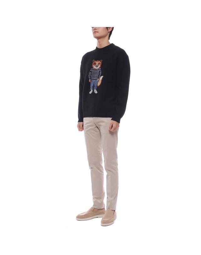 메종 키츠네 25FW 남성 드레스드 폭스 울 니트 (PM00806KH0002 P199 25F) 착용컷