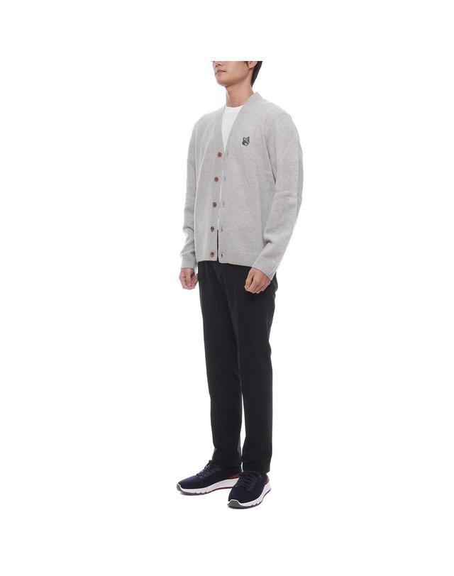 메종 키츠네 25FW 남성 폭스헤드 울 가디건 (PM00502KT1006 H120 25F) 착용컷