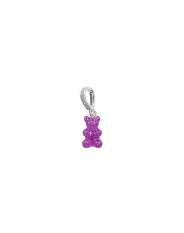 크리스탈 헤이즈 Nostalgia Bear Pendant - Magenta Silver