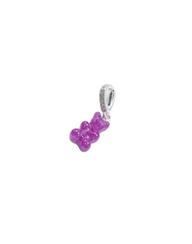 크리스탈 헤이즈 크리스탈 헤이즈 Nostalgia Bear Pendant - Magenta Silver 퍼플 착용컷