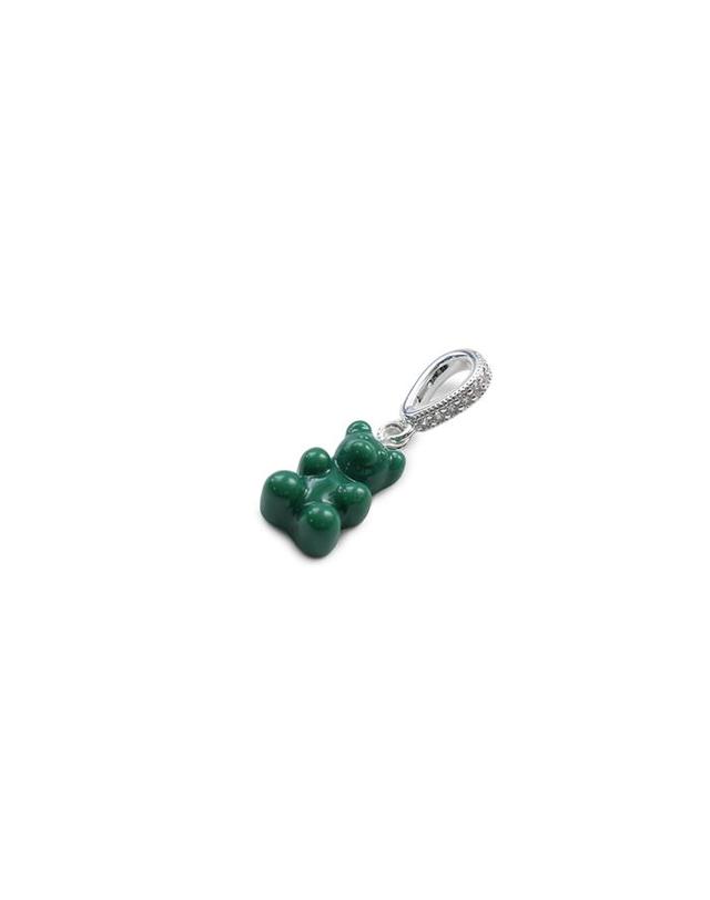 크리스탈 헤이즈 크리스탈 헤이즈 Nostalgia Bear Pendant - Vegan Silver 그린 착용컷