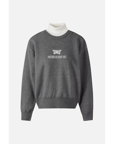 [PXG공식] 여성 윈드 블록 하이넥 스웨터-PKWPW411512