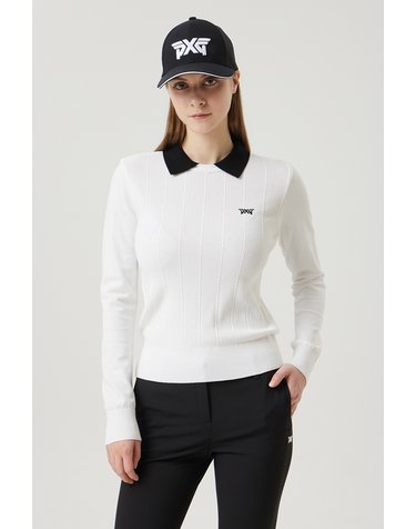 [PXG공식] 여성 패턴 라운드 넥 스웨터-PJPCW410801