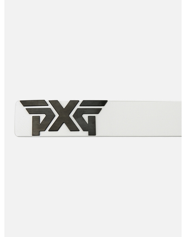피엑스지 [PXG공식] 여성 블랙 버클 로고 벨트-PGFPW870601 착용컷