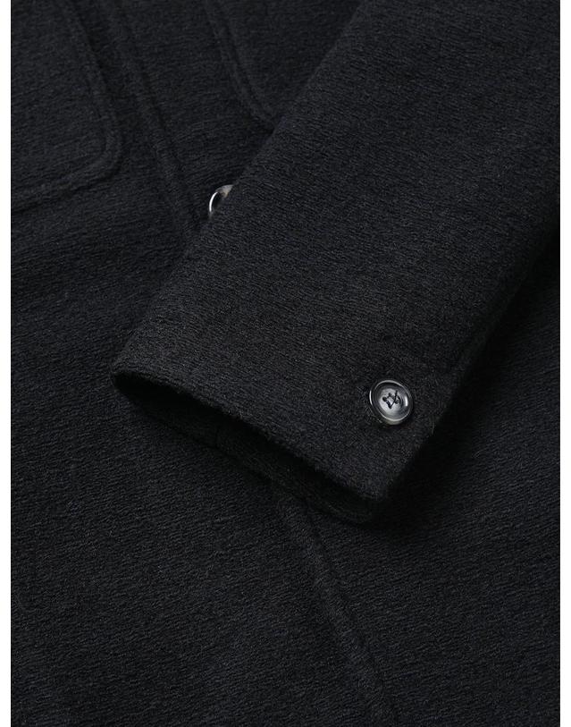 빠니깔레 [Made In Italy] 울혼방 롱셔츠 재킷 F-ACOAT51 네이비 착용컷