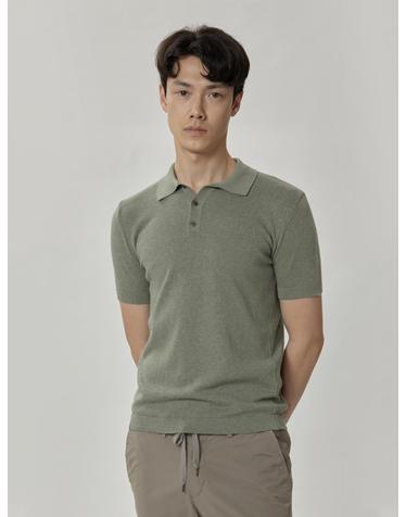 [Made In Italy] 코튼 리넨 블렌드 폴로 셔츠 F-ANIT031