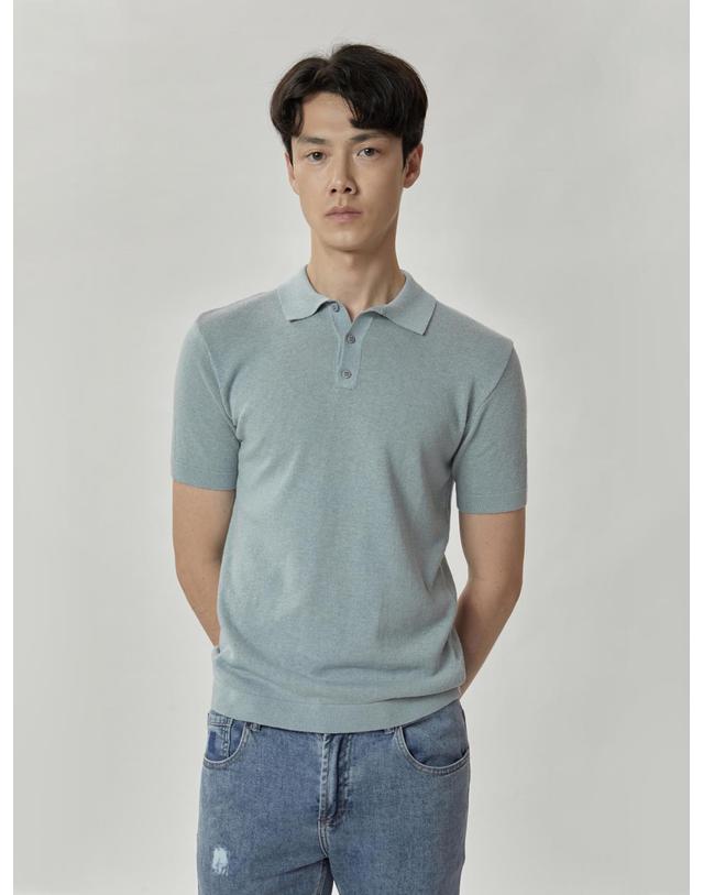 빠니깔레 [Made In Italy] 코튼 리넨 블렌드 폴로 셔츠 F-ANIT031 그린 착용컷