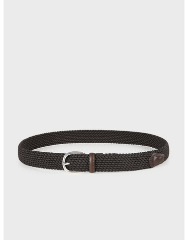 [Made In Italy] 가죽 트리밍 우븐 벨트 F-QBELT01