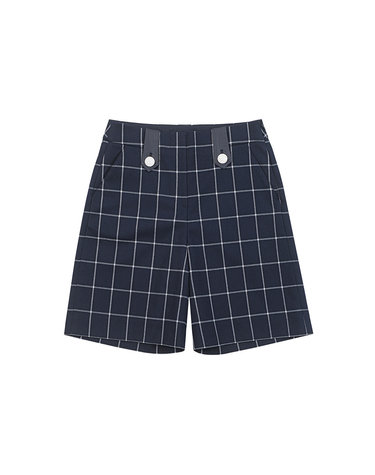 Window Check Bermuda Pants_Navy