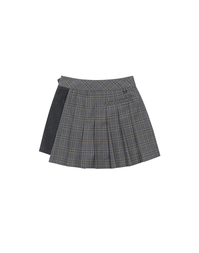 마틴골프 Check Pleats Wrap Culottes Pants_Grey 그레이 착용컷