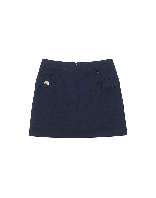 마틴골프 High-Waist H Line Skirt_Navy 네이비 착용컷