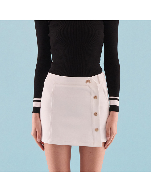 마틴골프 H-Line Wrap Skirt_White 흰색 착용컷