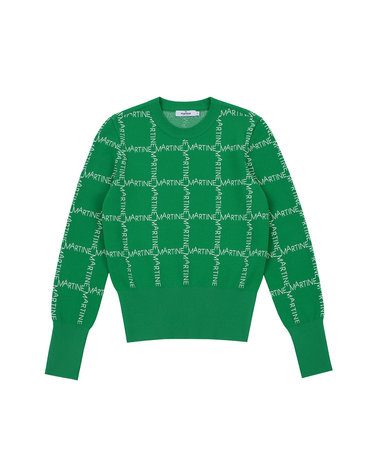 Logo Pattern JQD Round Knit_Green