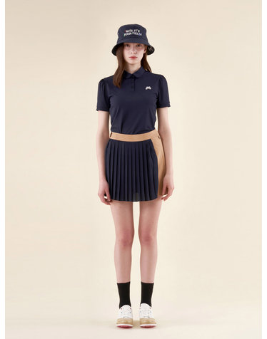 Chiffon Pleats Skirt_Navy