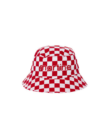 Checkerboard Bucket Hat_Red