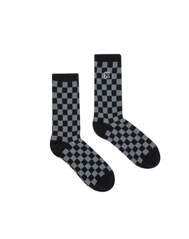 Mens Checkerboard Socks_Grey (Men)