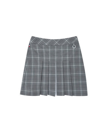 All Over Check Pleats Skirt_Grey
