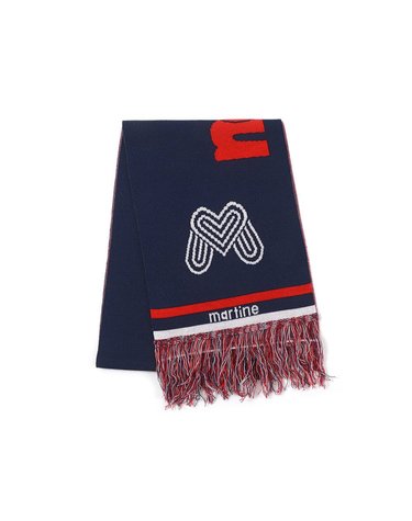 Jacquard Fringe Muffler_Navy