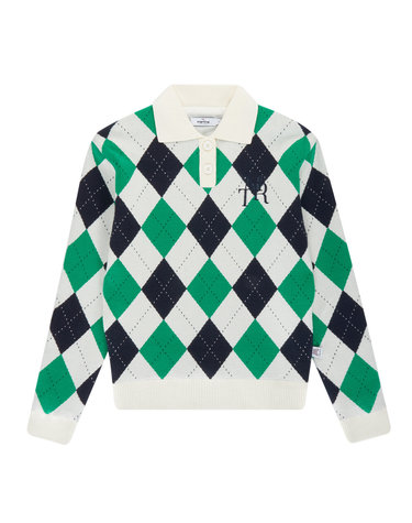 Argyle Collar Sweater_Green