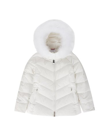 Fur Hoody Down Jumper_White