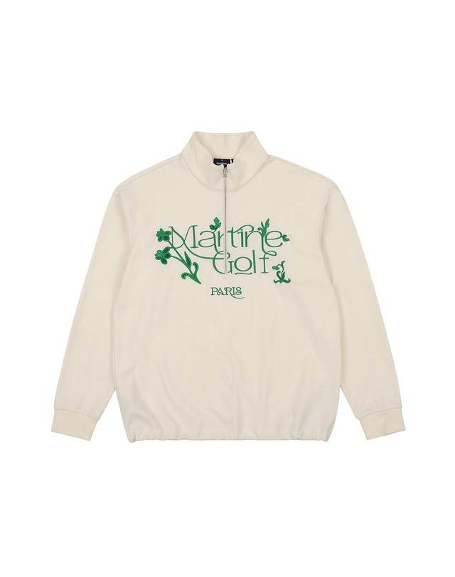 마틴골프 Half Zip-up Sweat Shirts_Ivory (Men) 아이보리 착용컷